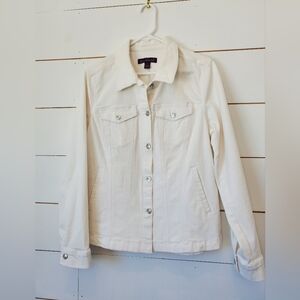 Denim Jacket, Gloria Vanderbilt, Size L, Creamy White. Beautiful Condition!